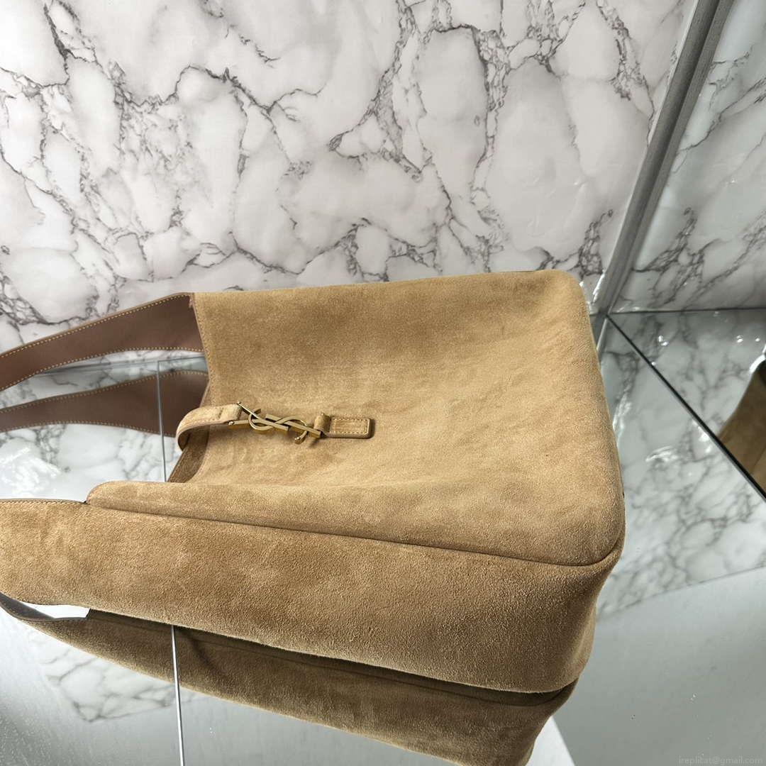 YSL 753837 LE 5 A 7 Supple Large In Suede Brown