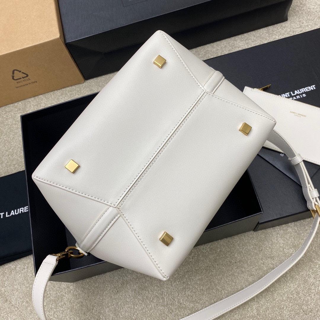 YSL 742828 Le 37 In Vegetable-Tanned Leather White