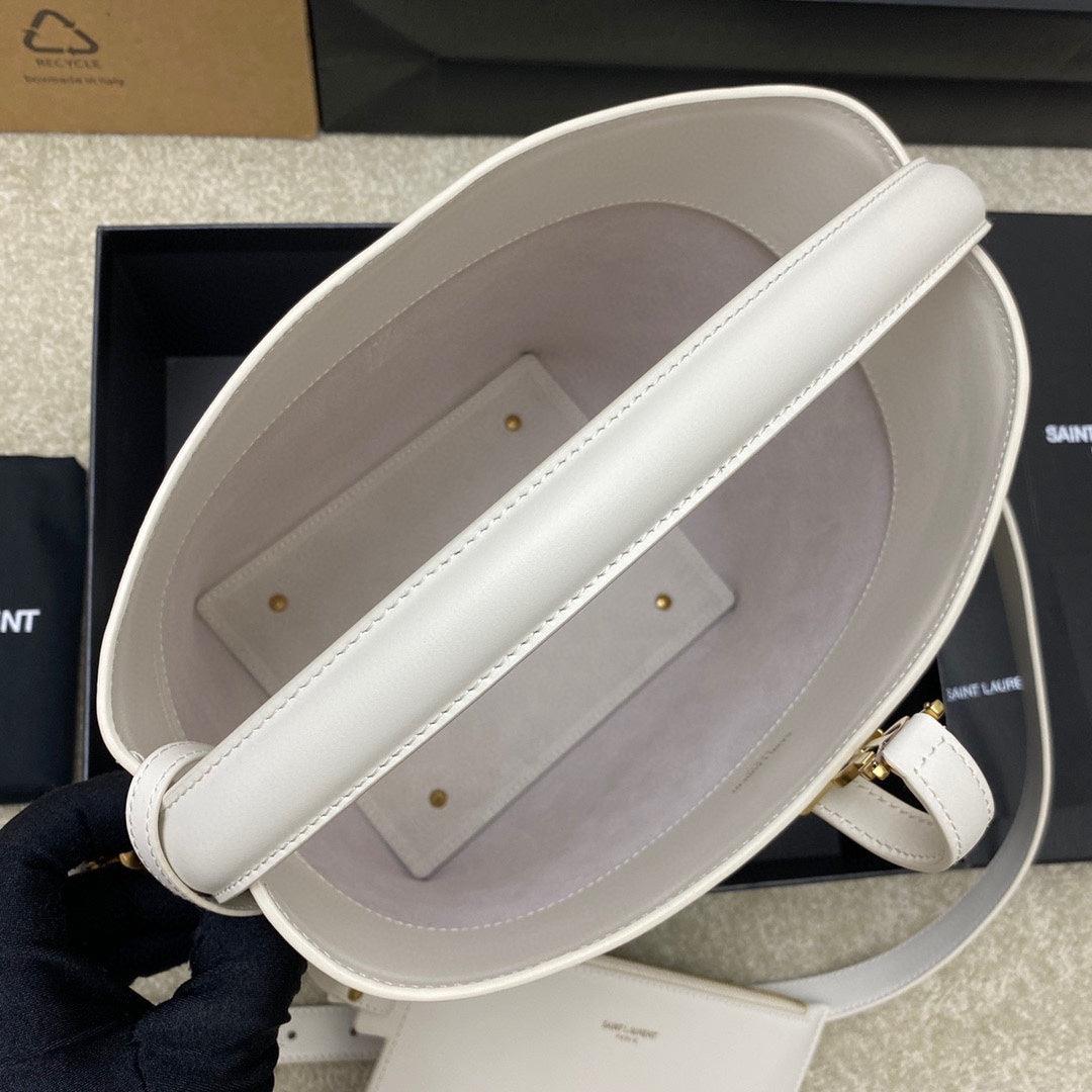 YSL 742828 Le 37 In Vegetable-Tanned Leather White