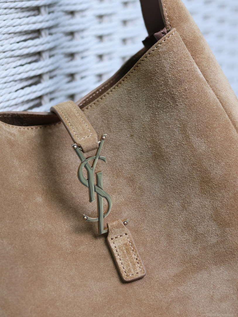 YSL 713938 LE 5 A 7 Supple Small In Suede Brown