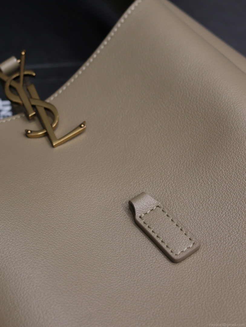 YSL 713938 LE 5 A 7 Supple Small In Grained Leather Dusty Gray