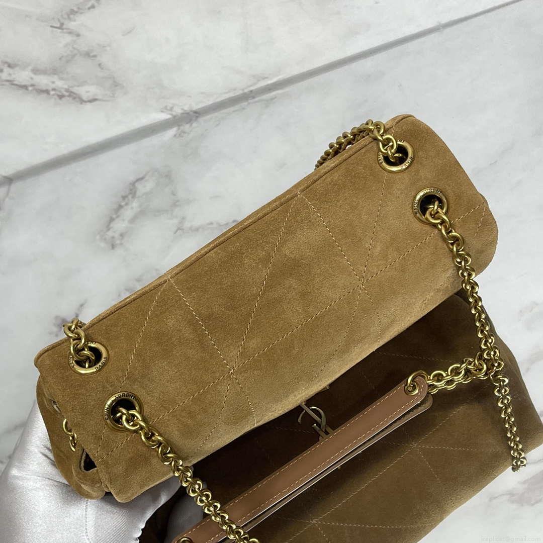 YSL 763475 JAMIE 4.3 Small In suede leather Bag Brown