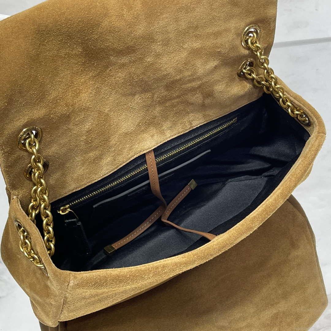 YSL 763475 JAMIE 4.3 Small In suede leather Bag Brown