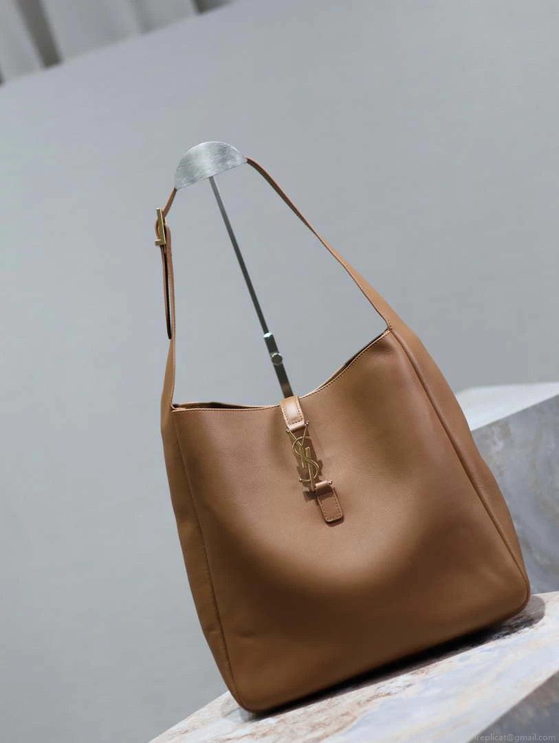 YSL 753837 Le 5 À 7 Supple Large In Smooth Leather Brown