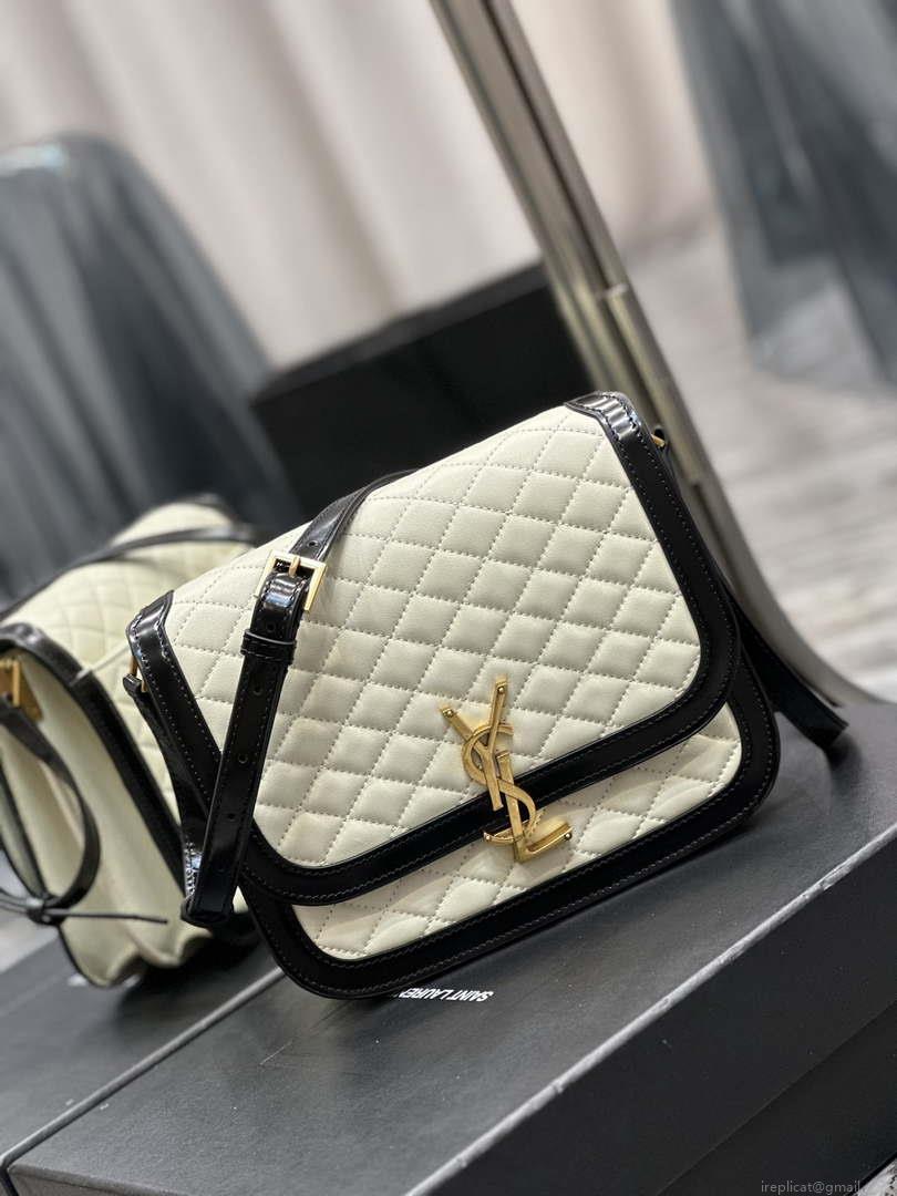 YSL 635025 Saint Laurent Solferino Medium Soft Satchel In Lambsikn Leather Beige