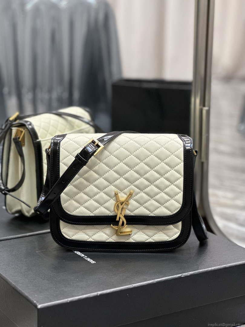 YSL 635025 Saint Laurent Solferino Medium Soft Satchel In Lambsikn Leather Beige