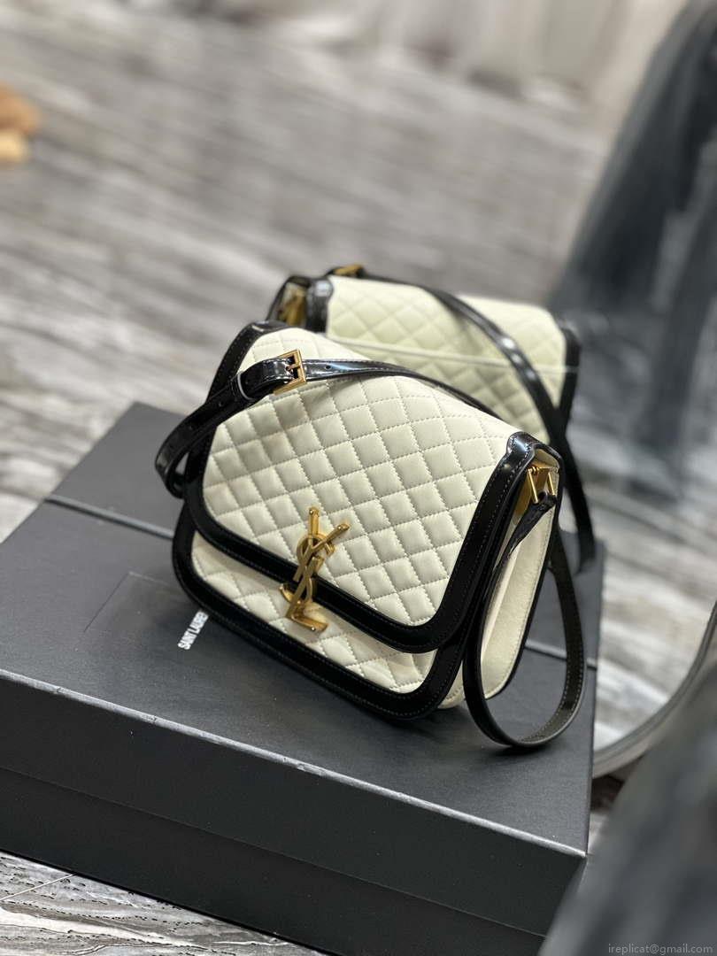 YSL 635025 Saint Laurent Solferino Medium Soft Satchel In Lambsikn Leather Beige