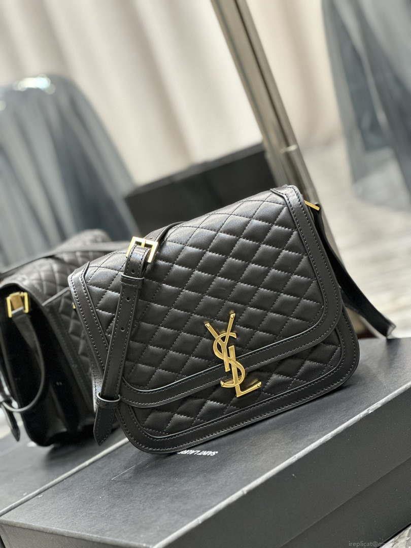 YSL 635025 Saint Laurent Solferino Medium Soft Satchel In Lambsikn Leather Black