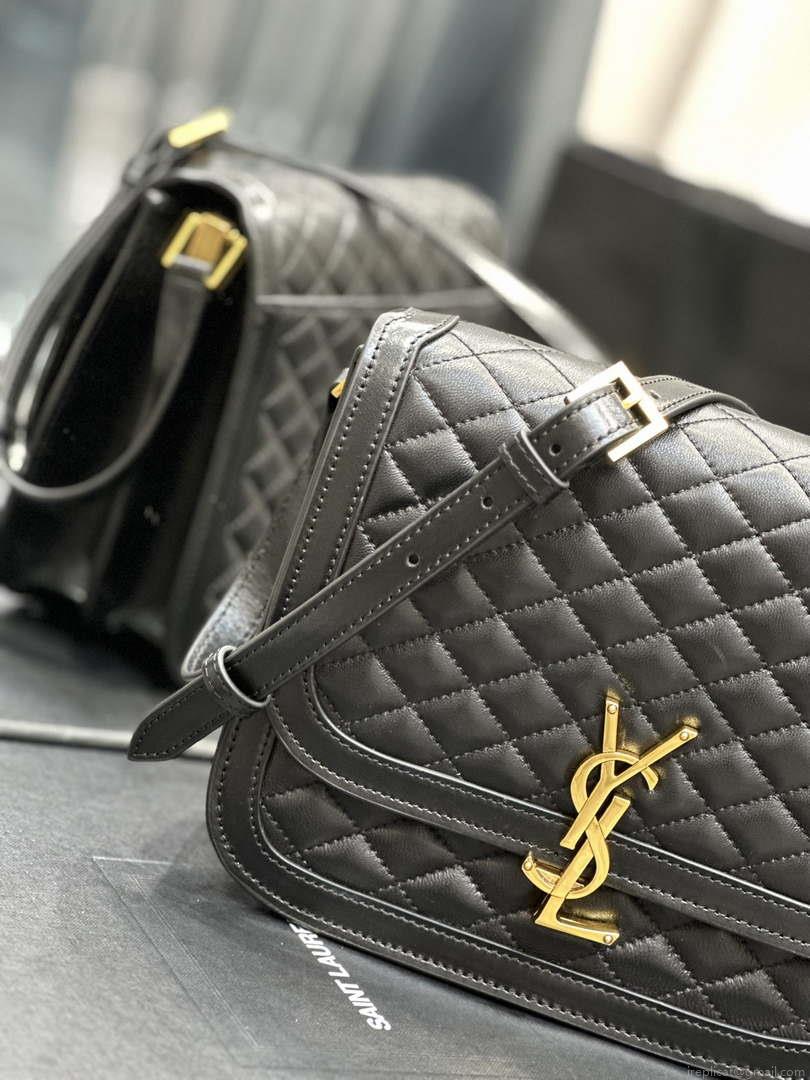YSL 635025 Saint Laurent Solferino Medium Soft Satchel In Lambsikn Leather Black
