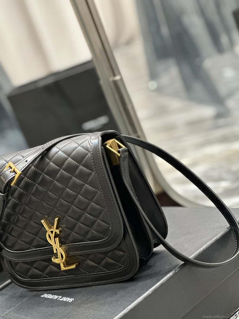 YSL 635025 Saint Laurent Solferino Medium Soft Satchel In Lambsikn Leather Black