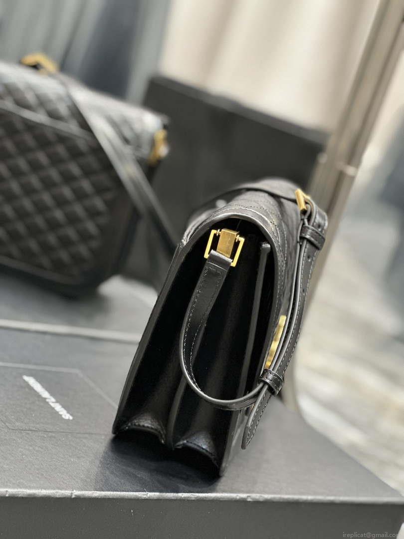 YSL 635025 Saint Laurent Solferino Medium Soft Satchel In Lambsikn Leather Black