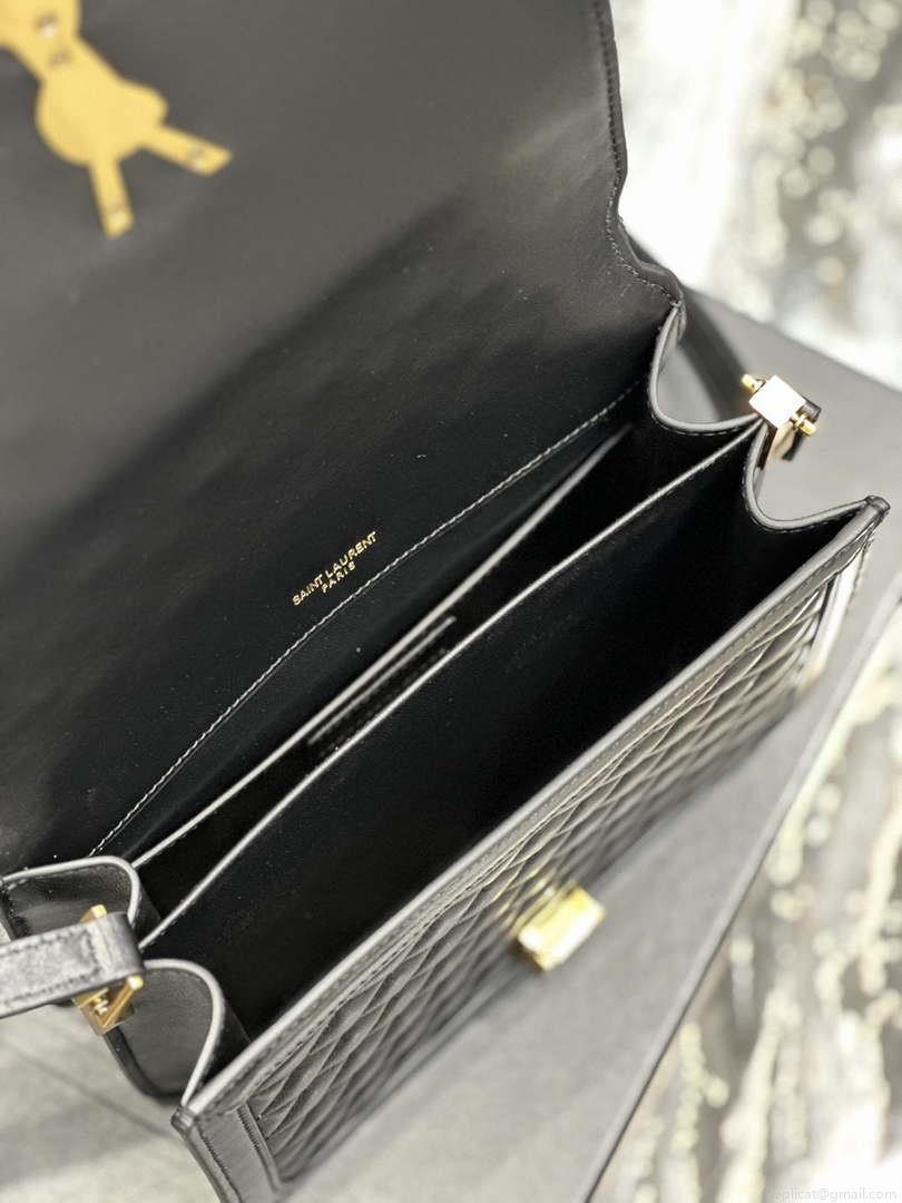 YSL 635025 Saint Laurent Solferino Medium Soft Satchel In Lambsikn Leather Black