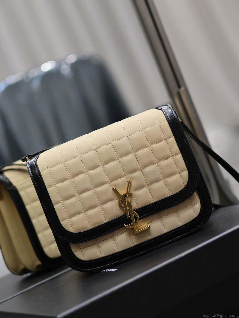 YSL 635025 Saint Laurent Solferino Medium Soft Satchel In Lambsikn Leather Apricot