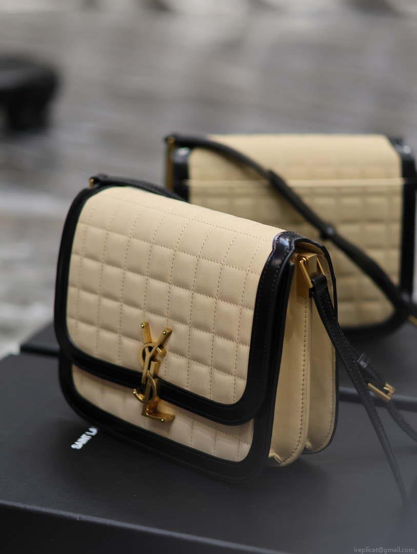 YSL 635025 Saint Laurent Solferino Medium Soft Satchel In Lambsikn Leather Apricot