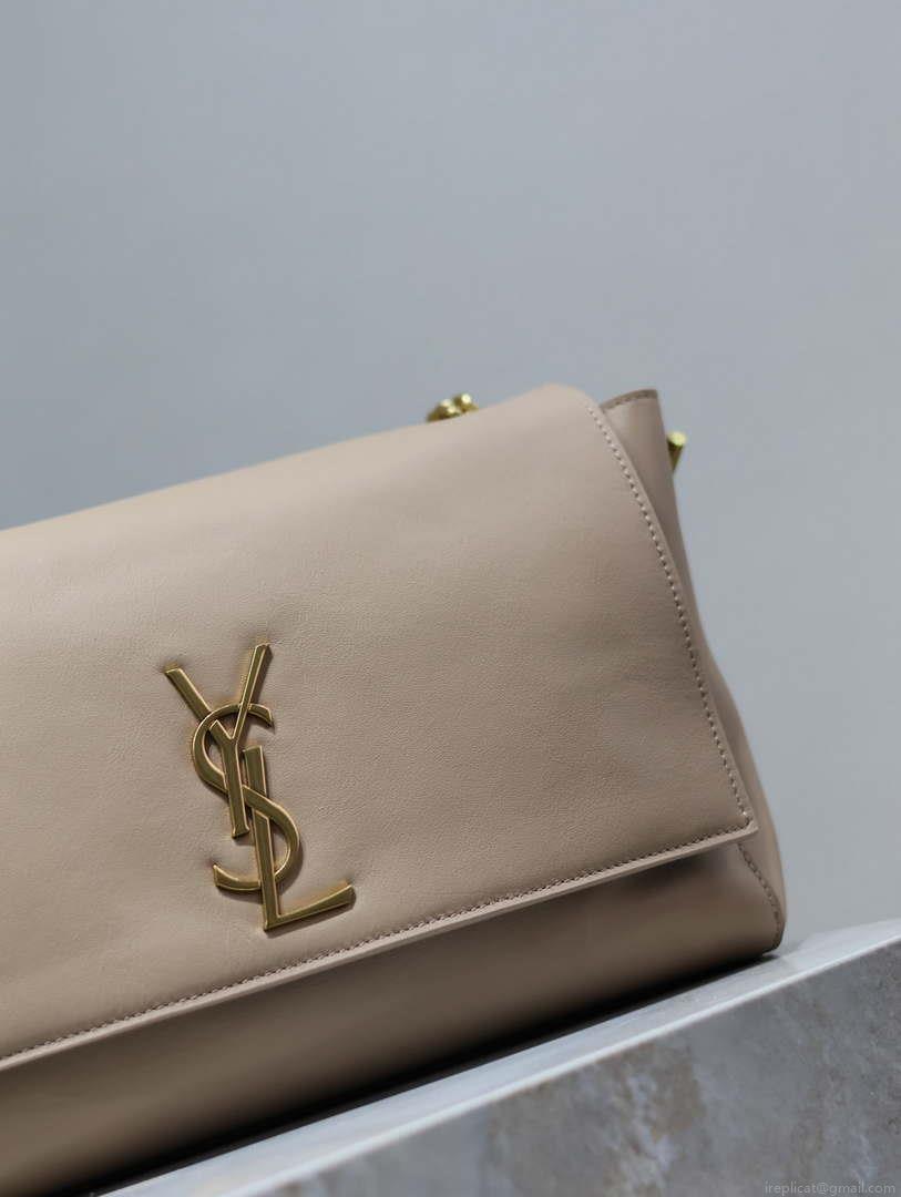 YSL 553804 Saint Laurent Reversible Medium Kate in Suede Bean paste