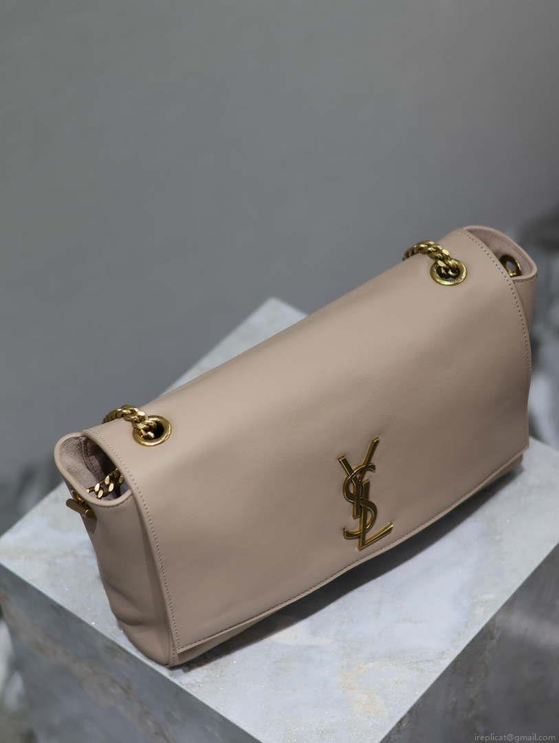 YSL 553804 Saint Laurent Reversible Medium Kate in Suede Bean paste