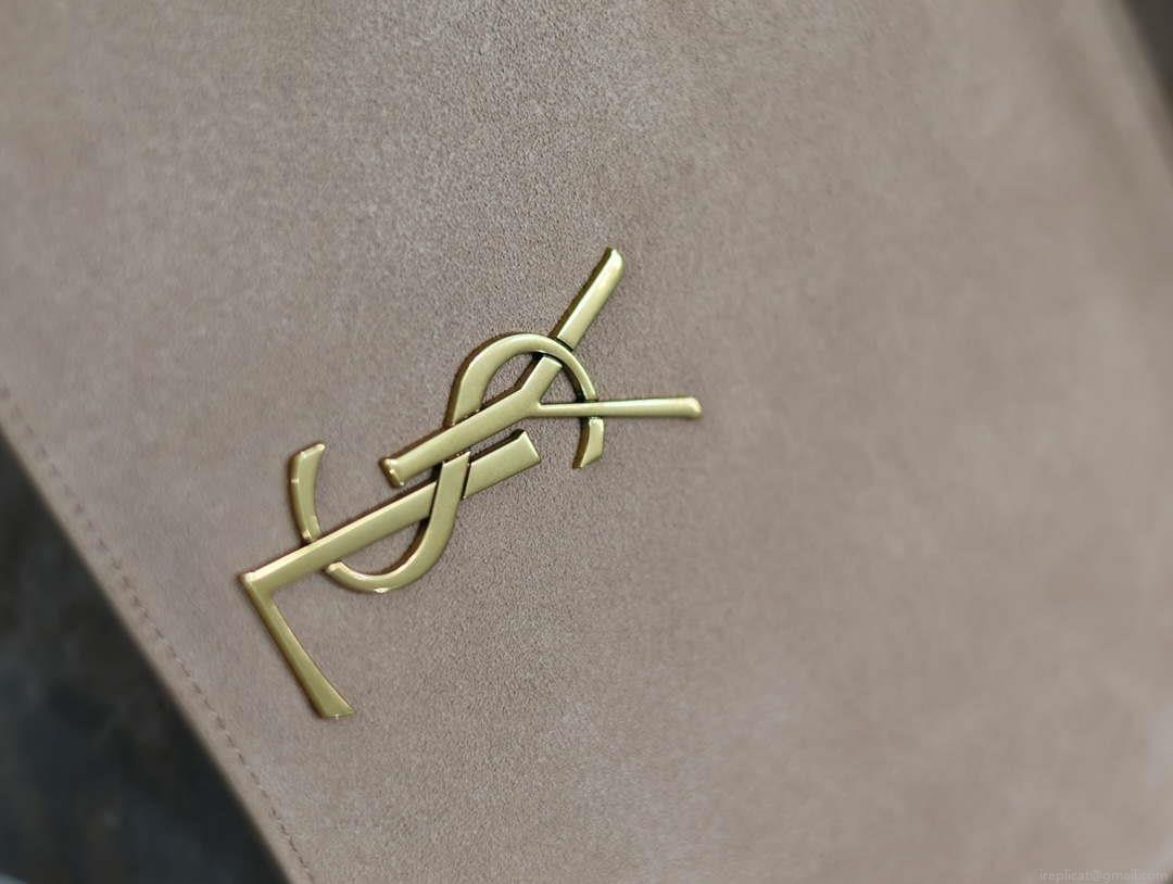 YSL 553804 Saint Laurent Reversible Medium Kate in Suede Bean paste