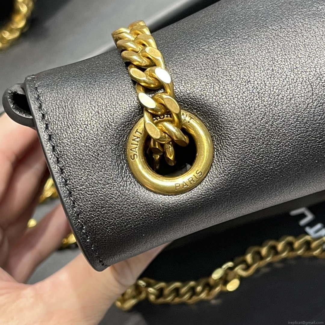 YSL 553804 Saint Laurent Reversible Medium Kate in Suede Black