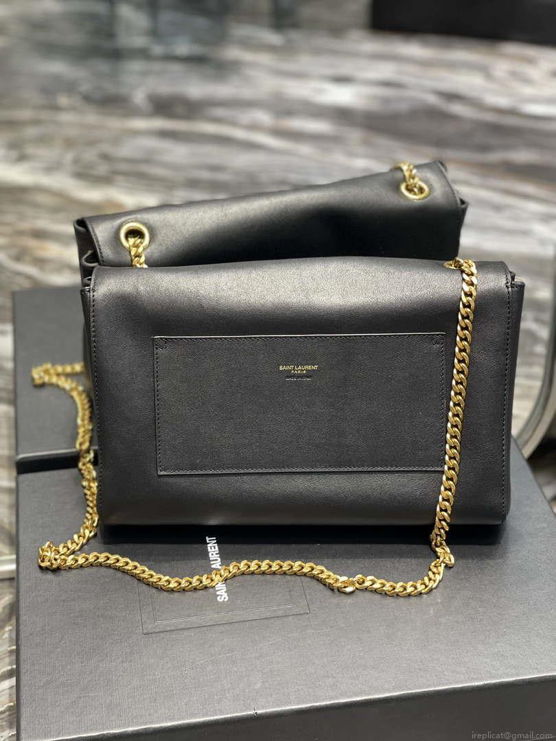 YSL 553804 Saint Laurent Reversible Medium Kate in Suede Black