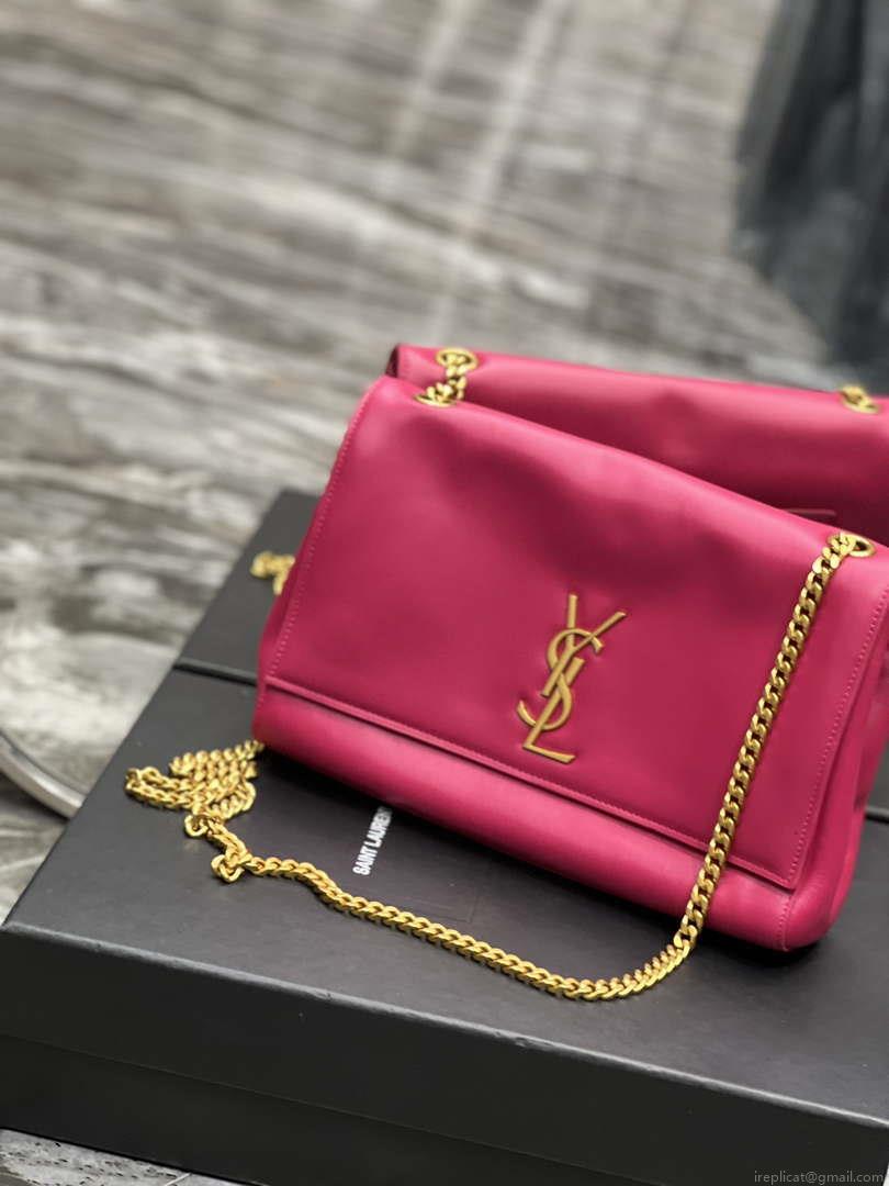 YSL 553804 Saint Laurent Reversible Medium Kate in Suede Rose Red