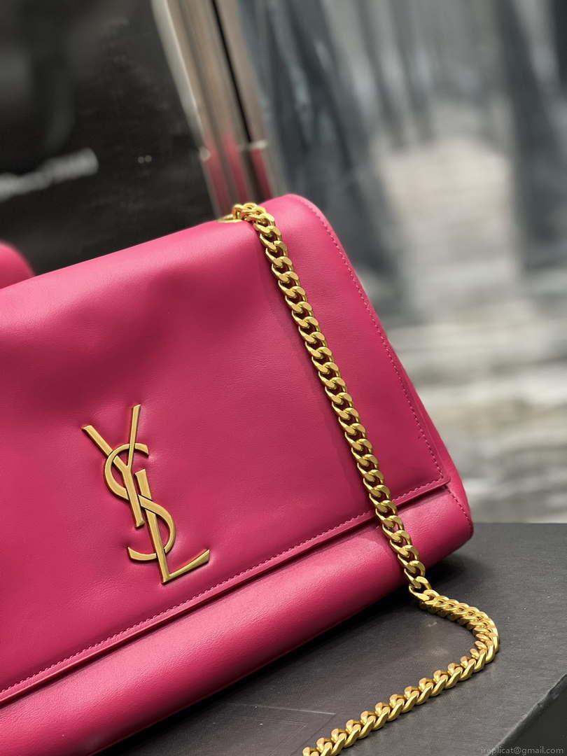 YSL 553804 Saint Laurent Reversible Medium Kate in Suede Rose Red