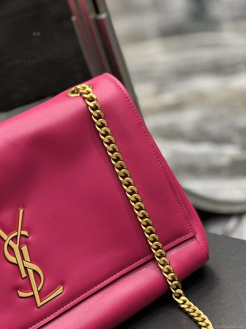 YSL 553804 Saint Laurent Reversible Medium Kate in Suede Rose Red