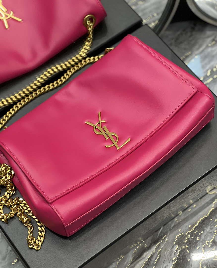 YSL 553804 Saint Laurent Reversible Medium Kate in Suede Rose Red