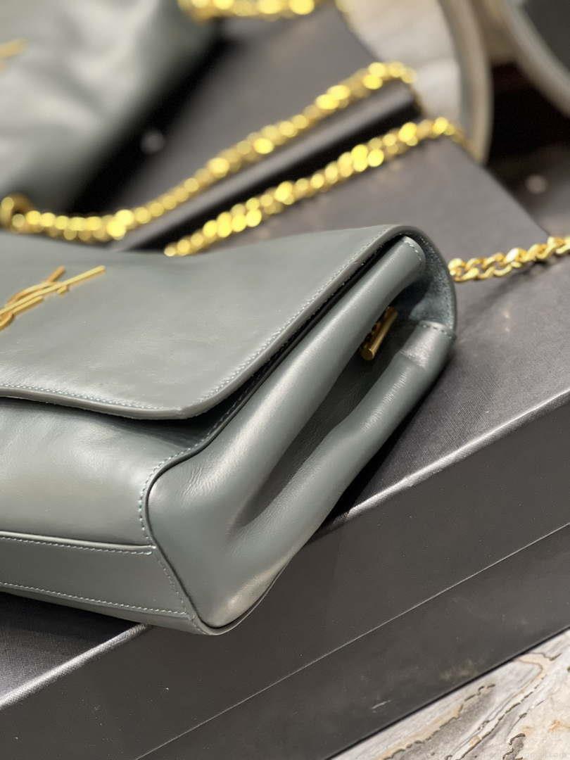 YSL 553804 Saint Laurent Reversible Medium Kate in Suede Blue