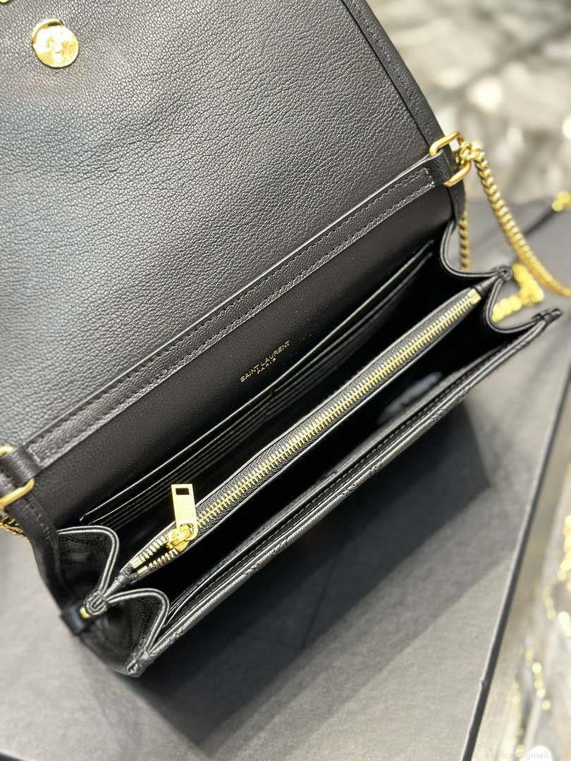 YSL 585031 Saint Laurent Becky Chain Shoulder Bag Leather Black