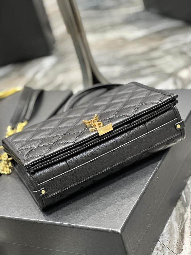 YSL 629246 Saint Laurent Becky Chain Shoulder Bag 25cm Leather Black