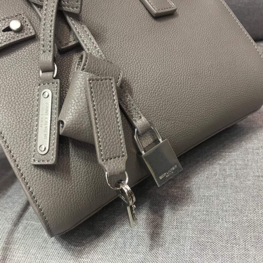 YSL 392035 Sac de Jour Nano in Grained Leather Gray