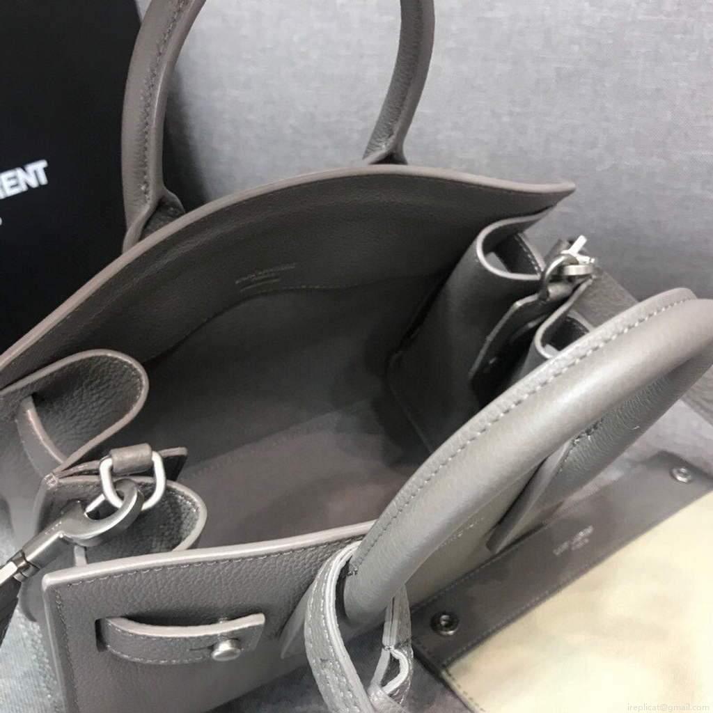 YSL 392035 Sac de Jour Nano in Grained Leather Gray