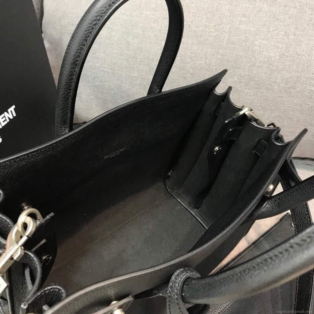 YSL 421863 Classic Sac de Jour Baby in Smooth Leather Black