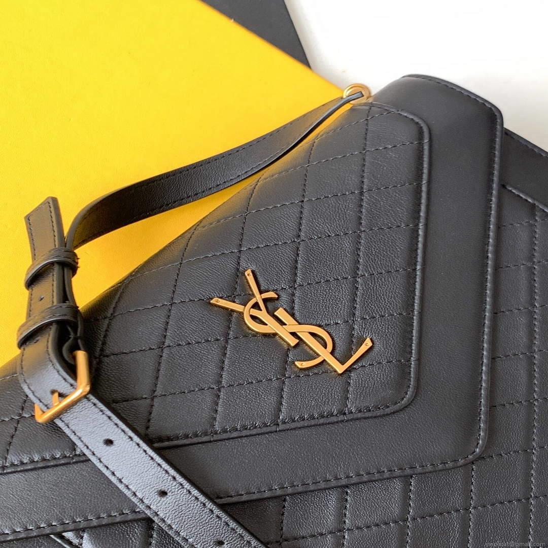 YSL 668863 Yves Saint Laurent Gaby Satchel in Vintage Lambskin Black