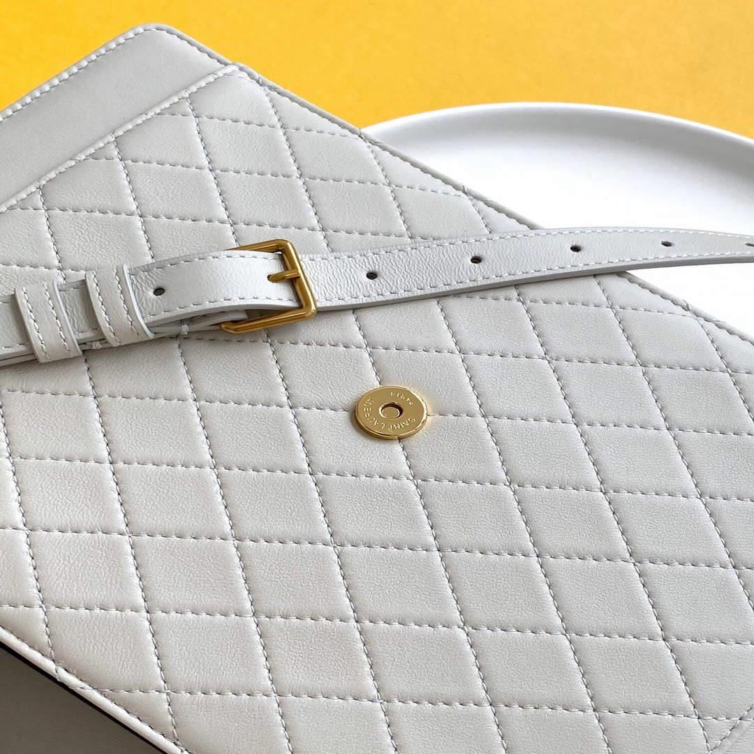 YSL 668863 Yves Saint Laurent Gaby Satchel in Vintage Lambskin White