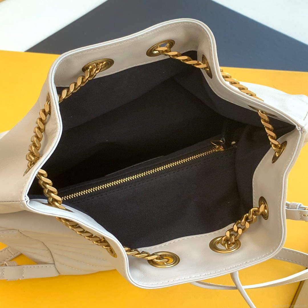 YSL 672609 Joe Backpack In Lamé Leather White