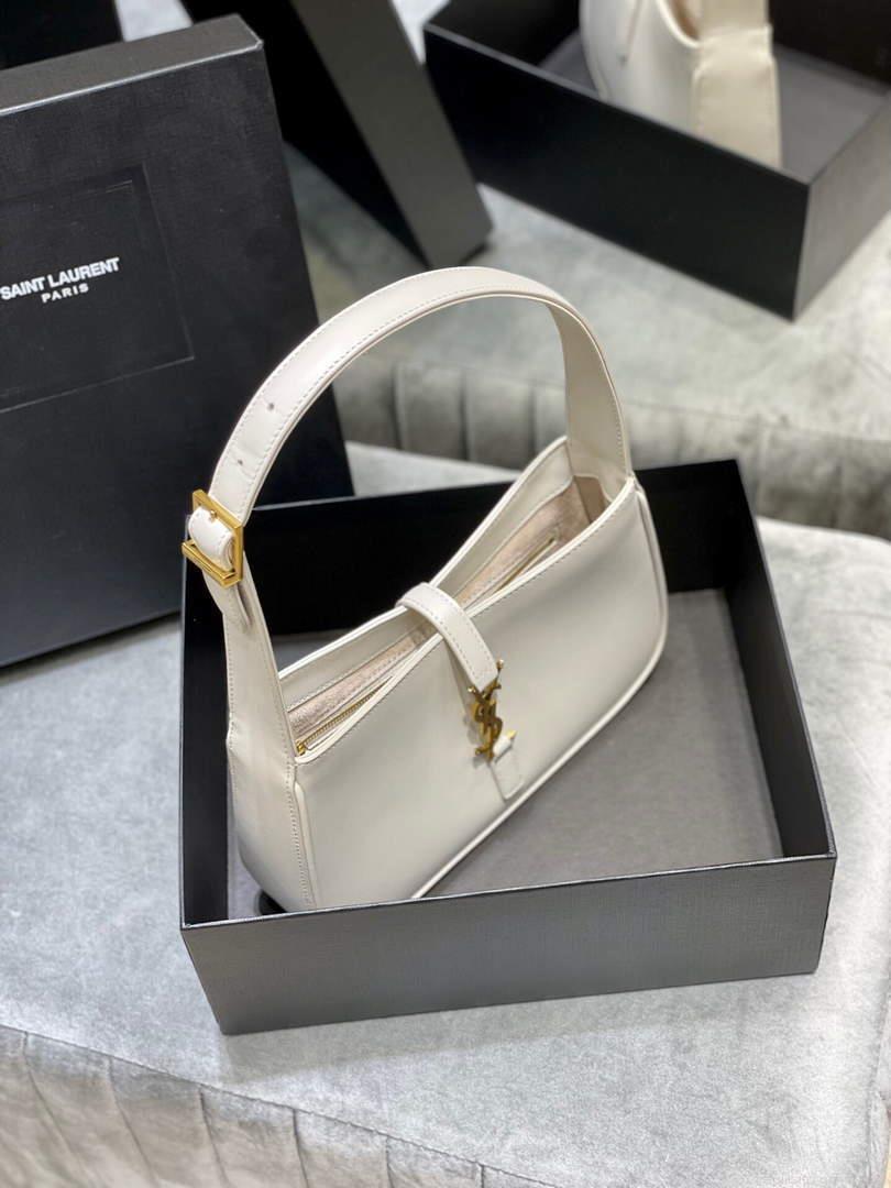 YSL LE5À7 657228 Hobo Bag In Smooth Leather White