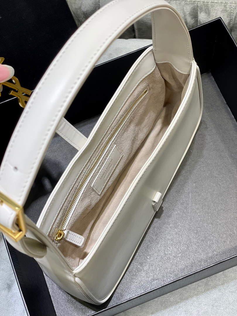 YSL LE5À7 657228 Hobo Bag In Smooth Leather White