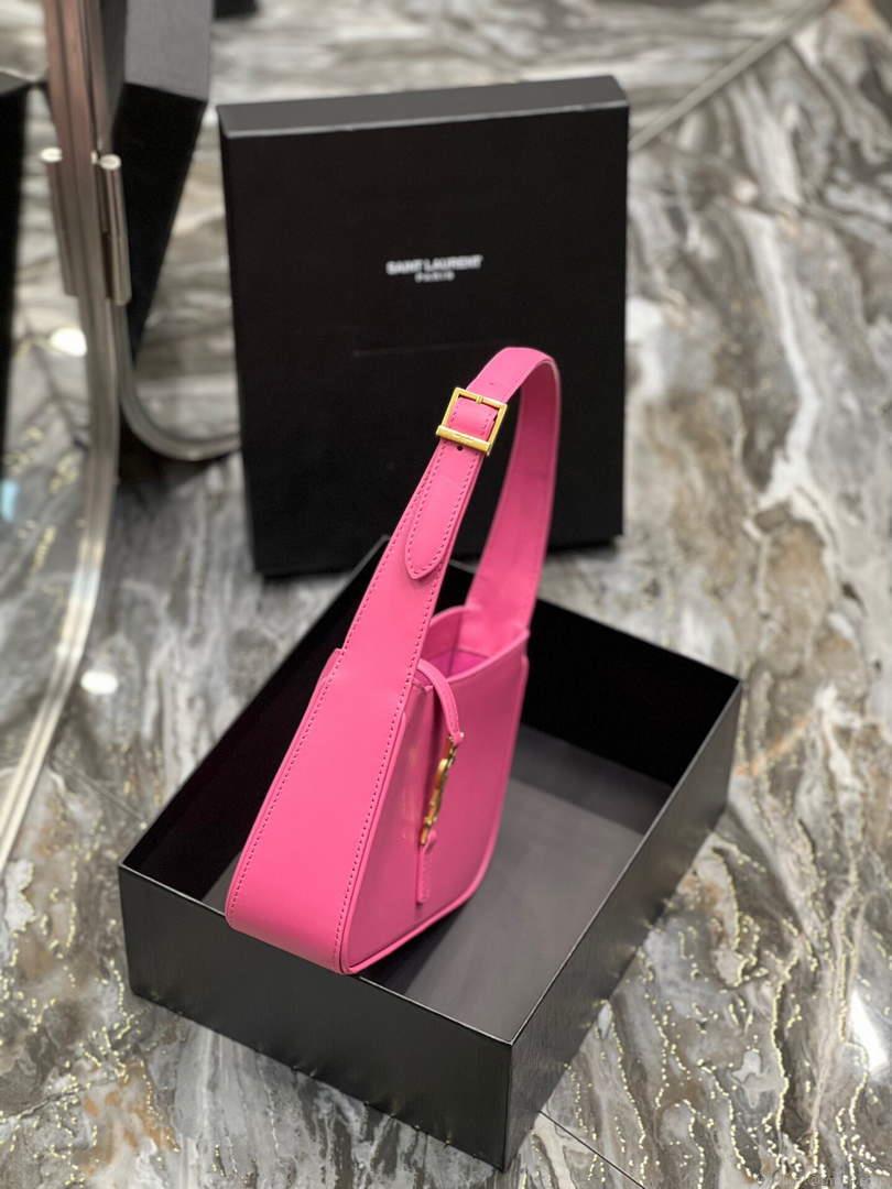 YSL LE5À7 657228 Hobo Bag In Smooth Leather Plum
