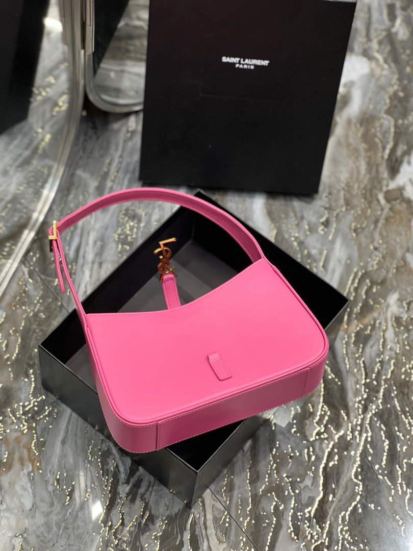 YSL LE5À7 657228 Hobo Bag In Smooth Leather Plum