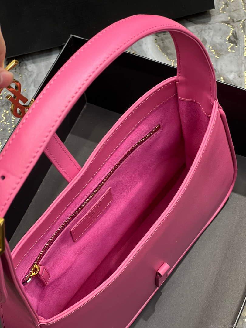 YSL LE5À7 657228 Hobo Bag In Smooth Leather Plum