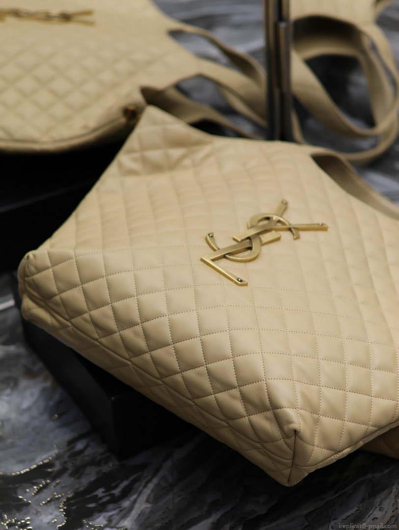 Saint Laurent YSL 698651 Icare Maxi Shopping Bag In Quilted Lambskin Apricot
