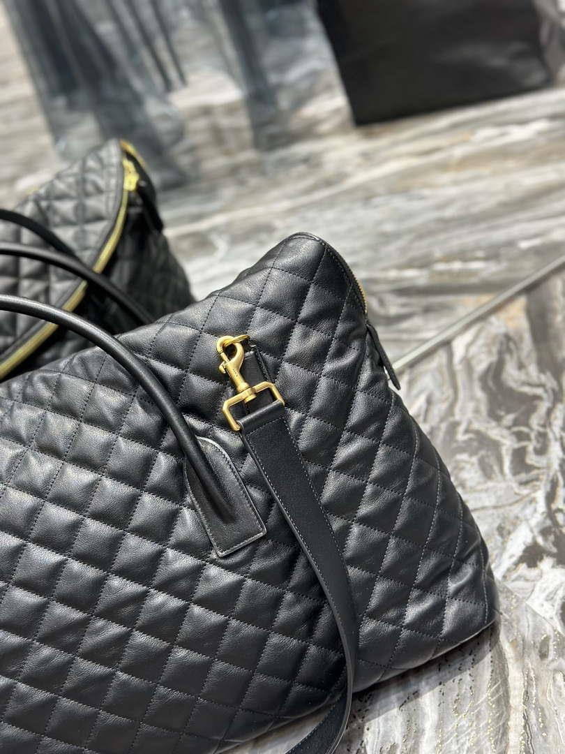 YSL 736009 Es Giant Travel Bag In Quilted Leather Maxi Supple Bag Gold