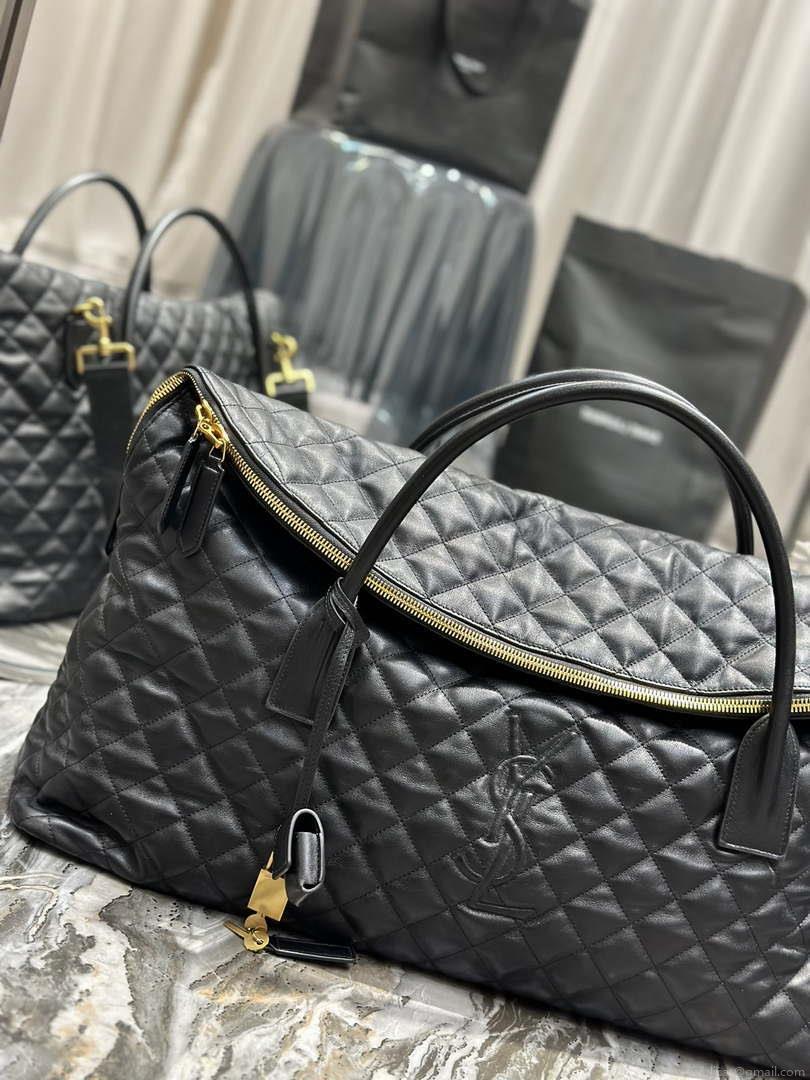 YSL 736009 Es Giant Travel Bag In Quilted Leather Maxi Supple Bag Gold