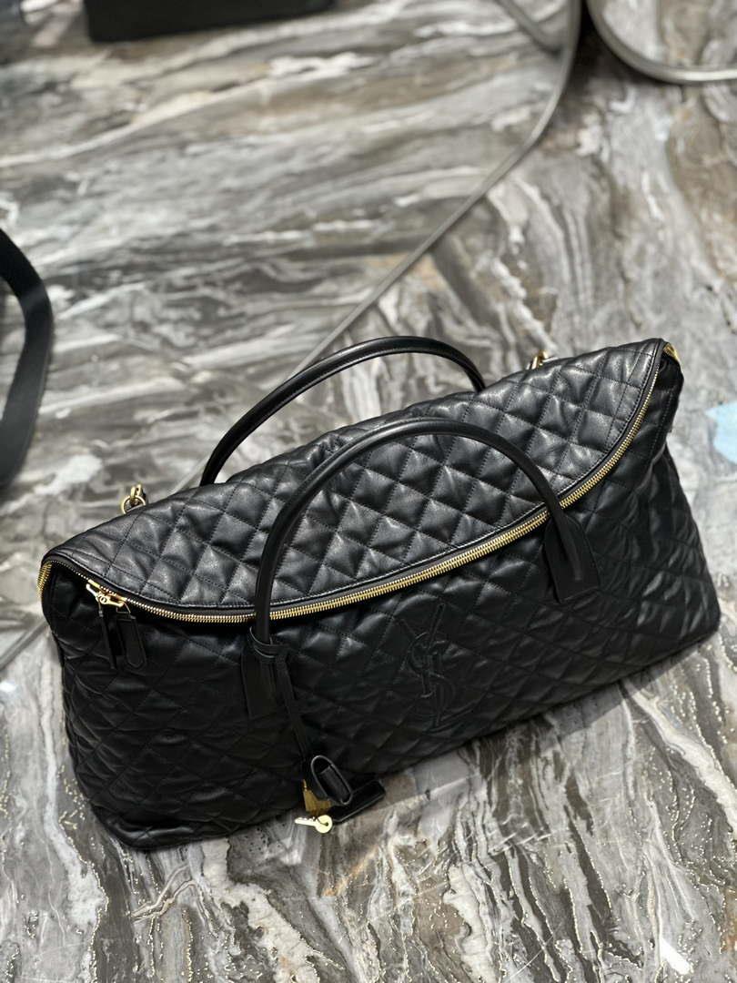 YSL 736009 Es Giant Travel Bag In Quilted Leather Maxi Supple Bag Gold