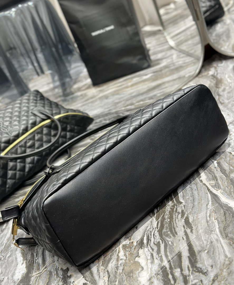 YSL 736009 Es Giant Travel Bag In Quilted Leather Maxi Supple Bag Gold