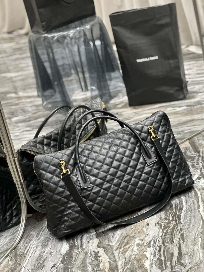 YSL 736009 Es Giant Travel Bag In Quilted Leather Maxi Supple Bag Gold