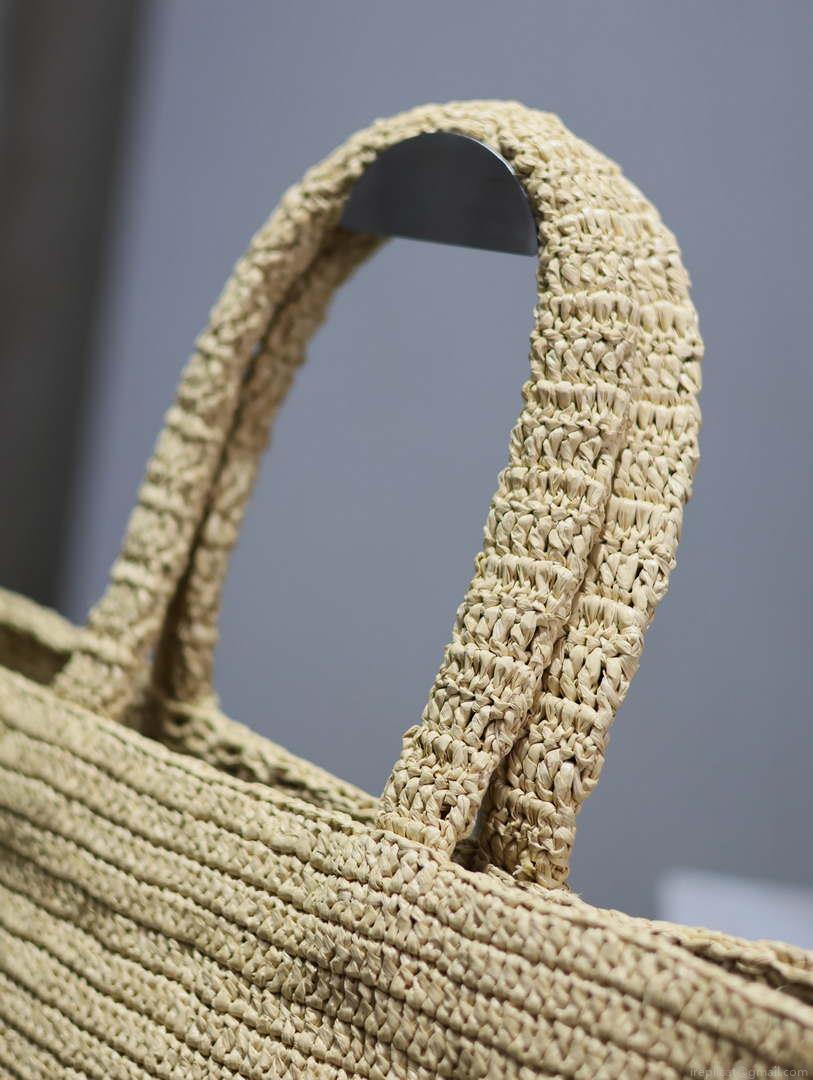 YSL 776763 Saint Laurent Tote in Apricot Raffia