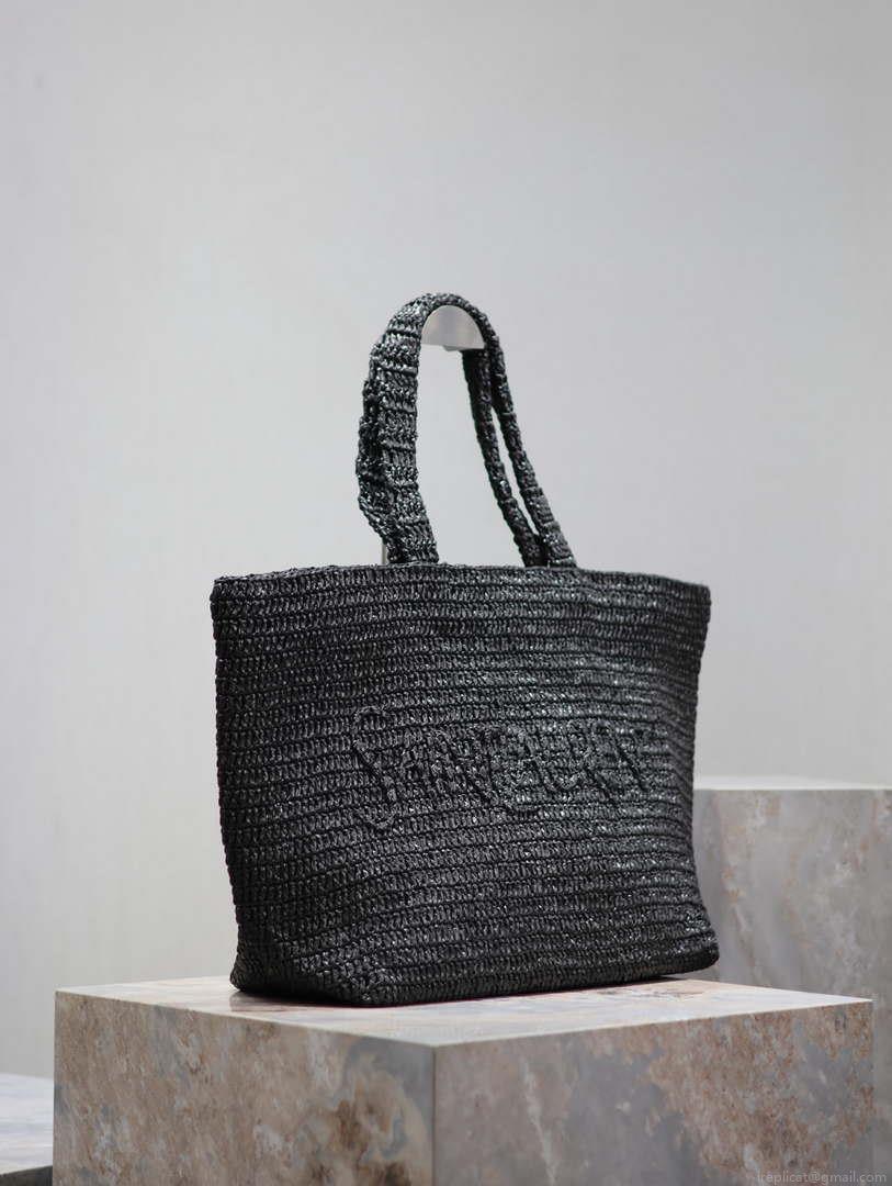 YSL 776763 Saint Laurent Tote in Black Raffia