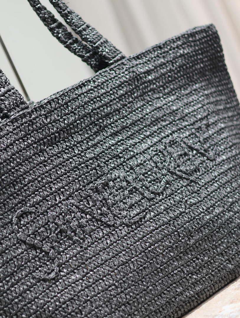 YSL 776763 Saint Laurent Tote in Black Raffia